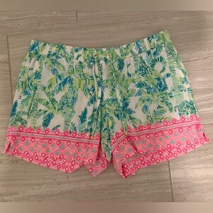 Lilly Pulitzer High Waist Shorts - Green and Pink